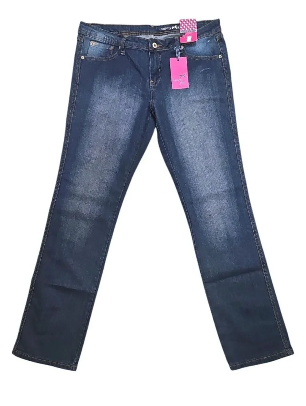 Y2K Tommy Girl Jeans – Youth 15 R – Dark Blue Stretch Denim – Straight Leg, NWT